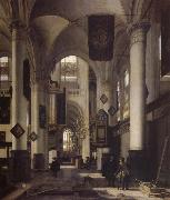 REMBRANDT Harmenszoon van Rijn Interior of a Protestant  Gothic Church with Architectural Elements of the Oude Kerk and Nieuwe Kerk in Amsterdam china oil painting artist
